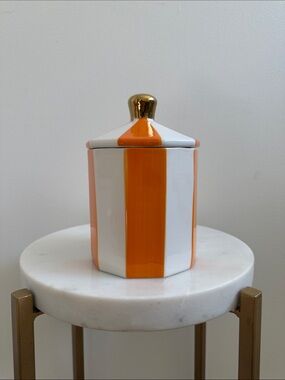 2026 Target Bullseye Playground Orange and White Stripes Ceramic Vessel